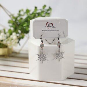 Nakamol Handcrafted Earrings Silver Bursts - NEW